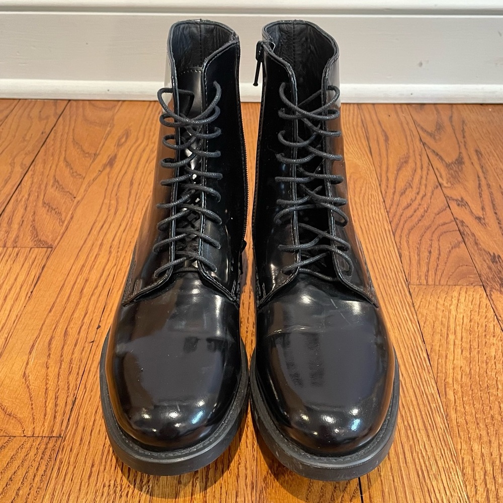Black Patent Leather Ankle Boots by Kurt Geiger - Picture 2 of 9
